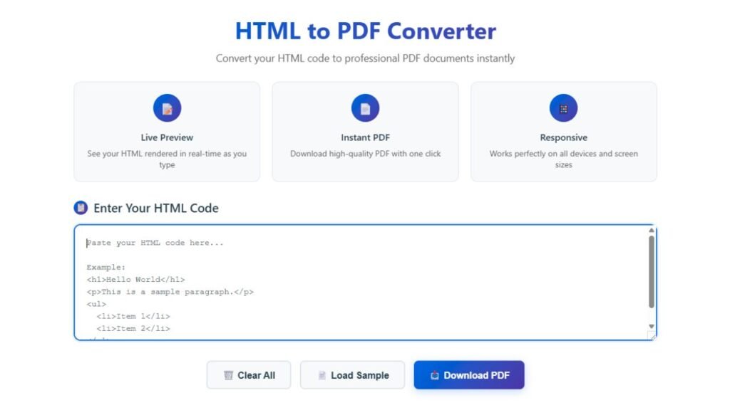 HTML To PDF Converter