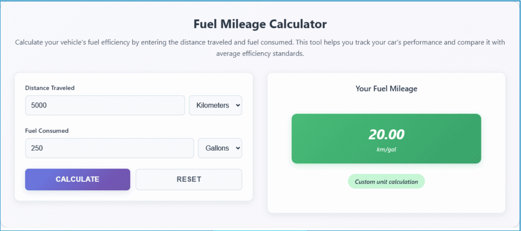 Fuel Mileage Calculator
